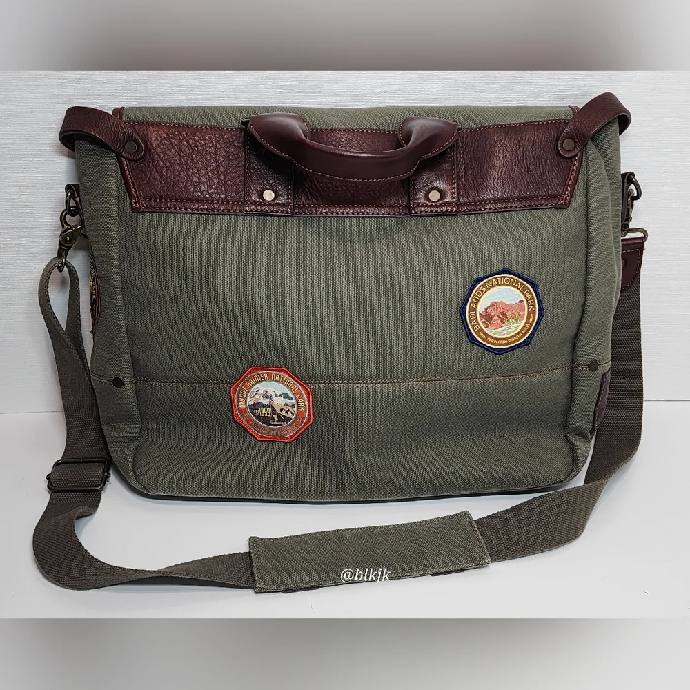 Rare Pendleton National Parks Patches Messenger Bag *Green/Brown* EUC